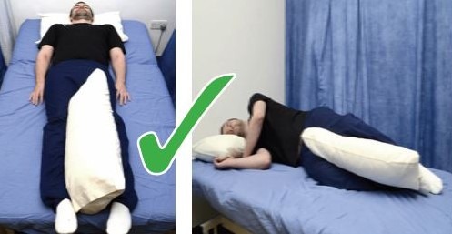 عکس خوابیدن پس از عمل مفصل زانو
